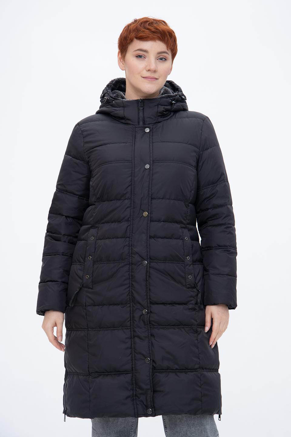 Пальто Lebek стеганое чёрное