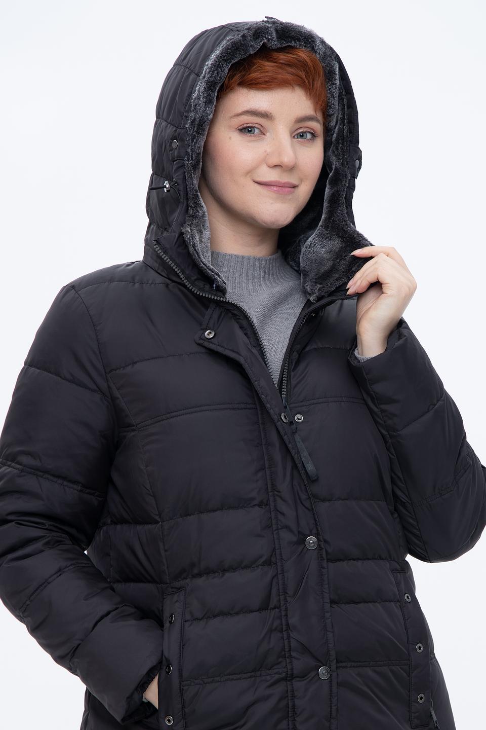 Пальто Lebek стеганое чёрное
