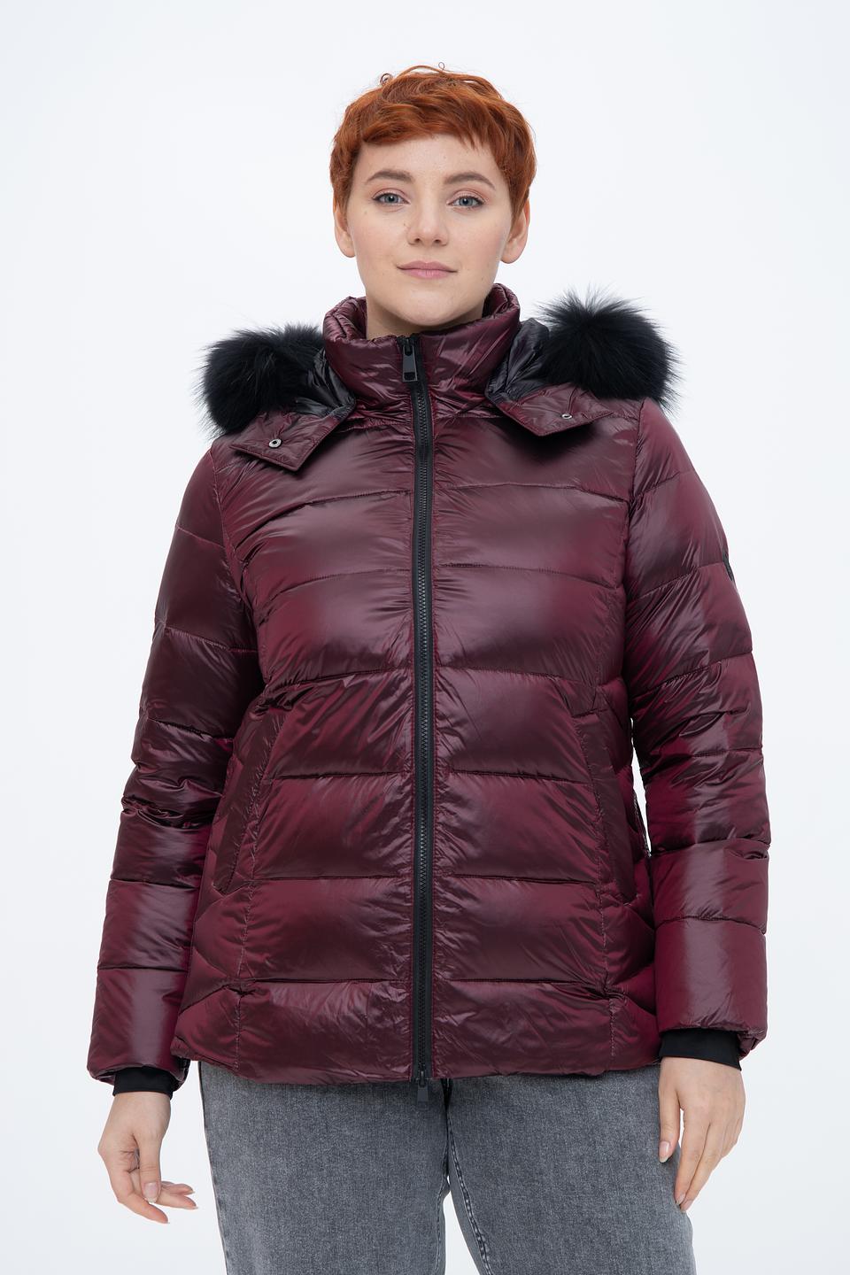 Куртка Lebek с мехом бордовый