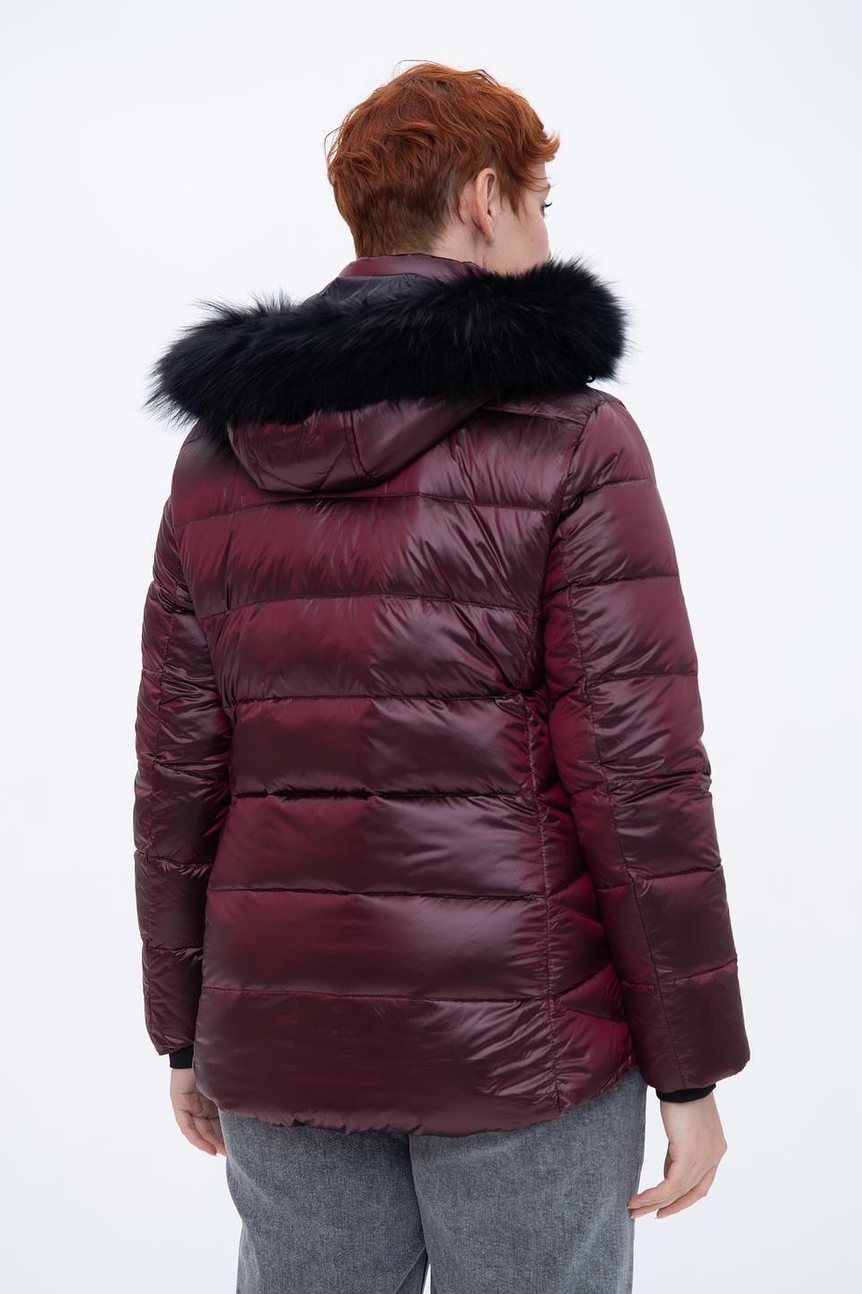 Куртка Lebek с мехом бордовый