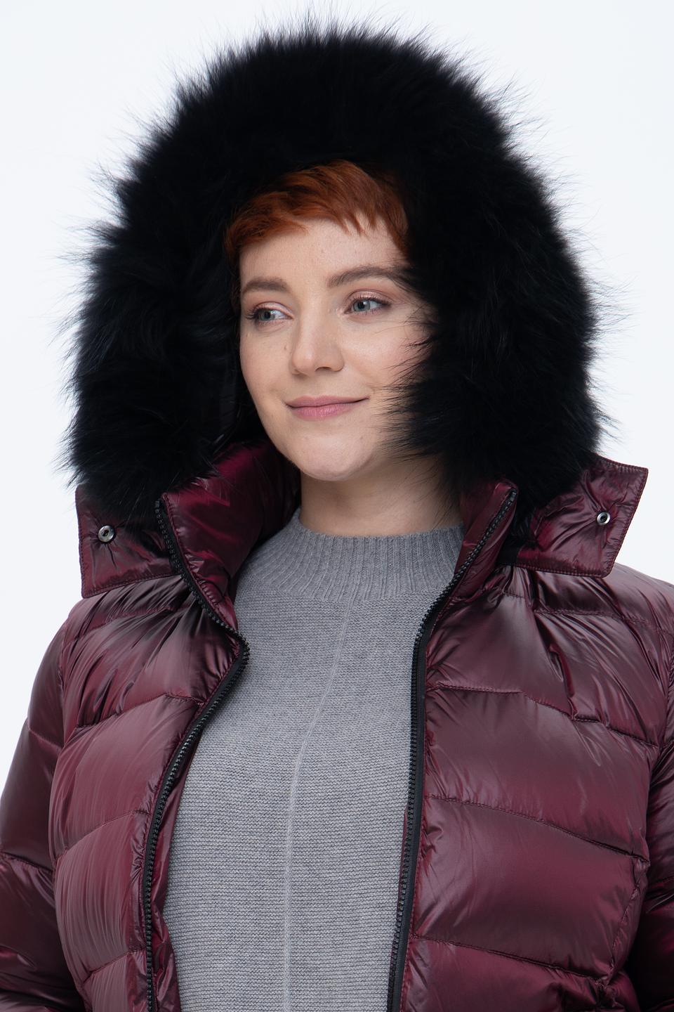 Куртка Lebek с мехом бордовый