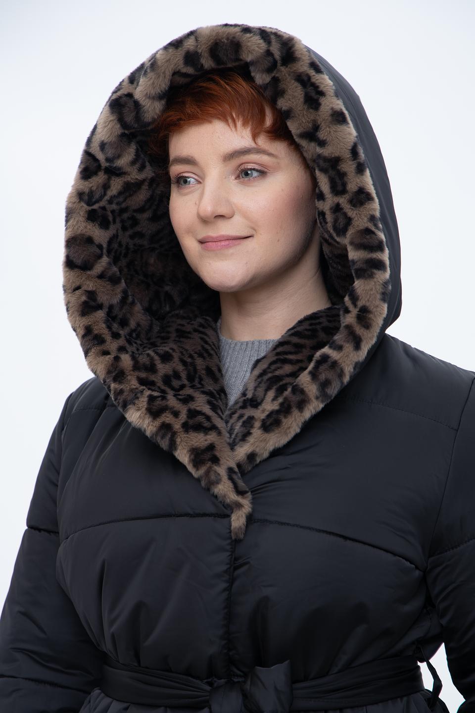 Пальто Electra style чёрное с мехом