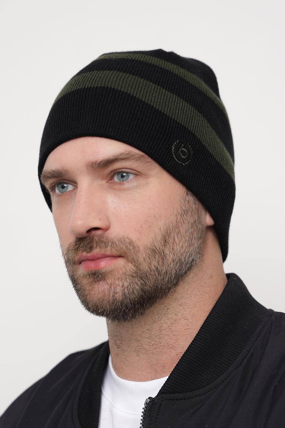 Шапка Bugatti ACC полосатая чёрная
