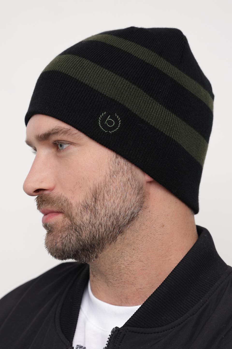 Шапка Bugatti ACC полосатая чёрная