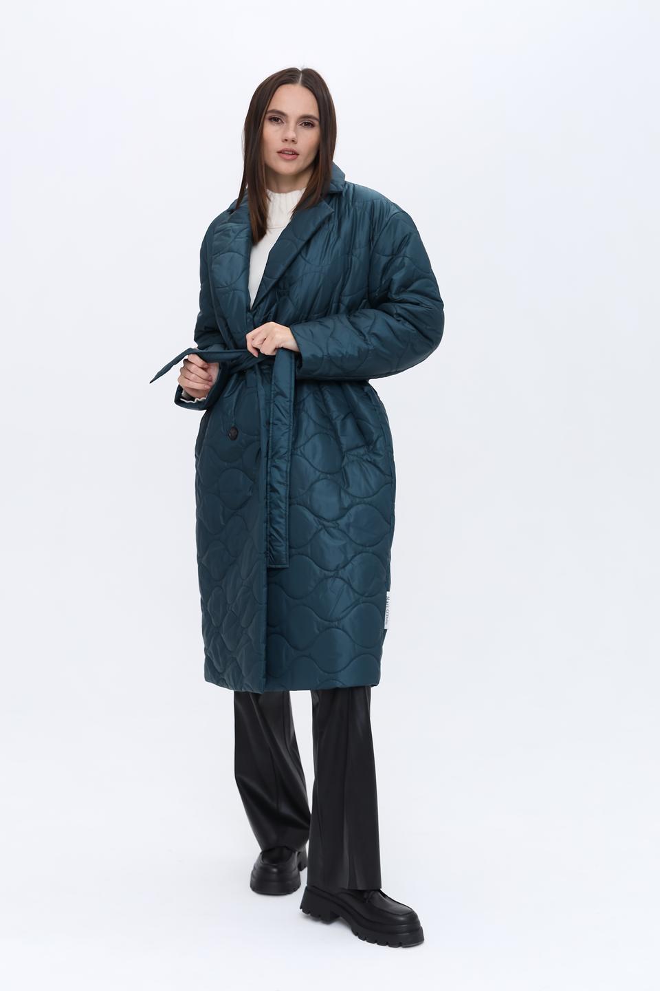Пальто Marc O Polo стеганое изумрудное