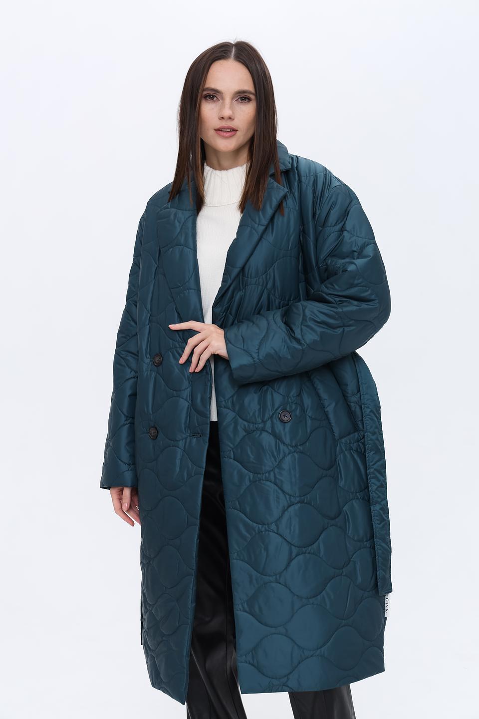 Пальто Marc O Polo стеганое изумрудное