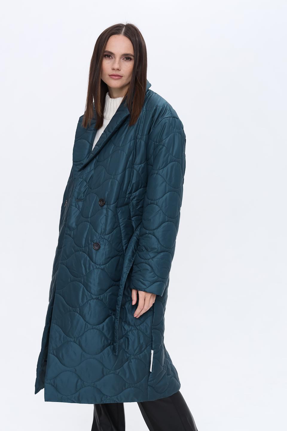 Пальто Marc O Polo стеганое изумрудное