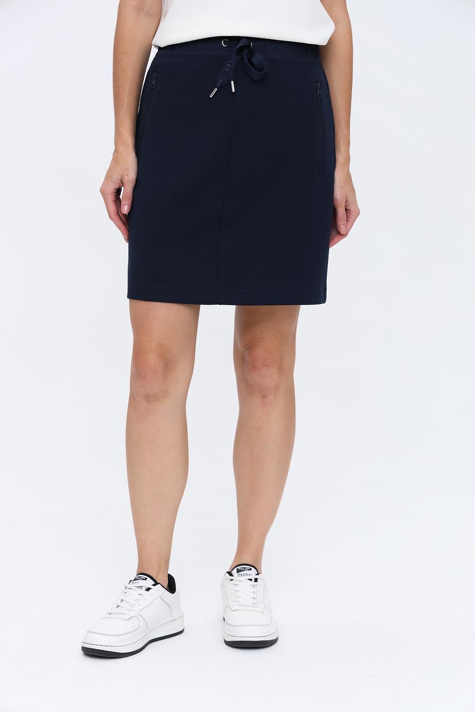 Юбка Tom Tailor темно-синяя с поясом