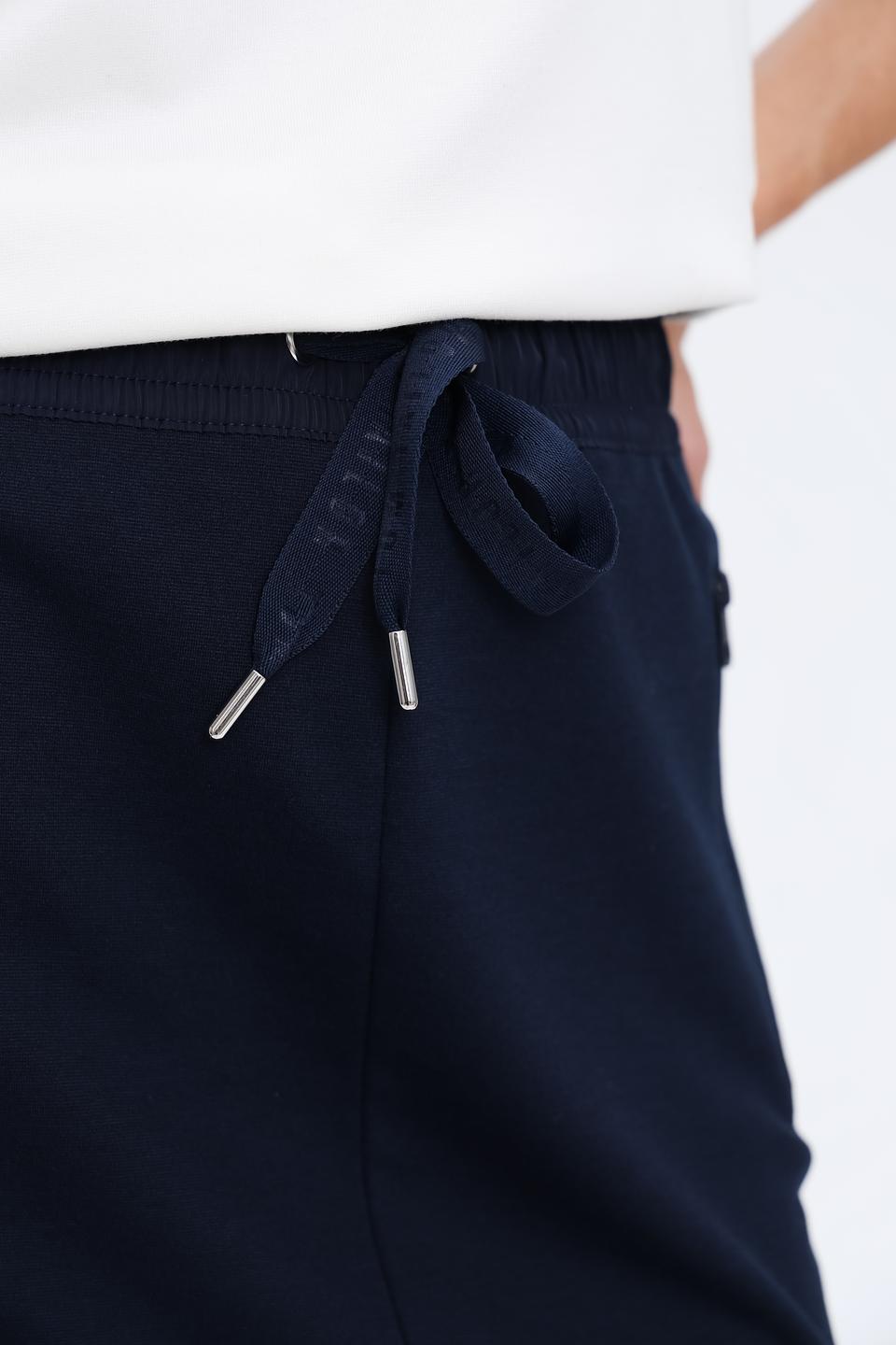 Юбка Tom Tailor темно-синяя с поясом