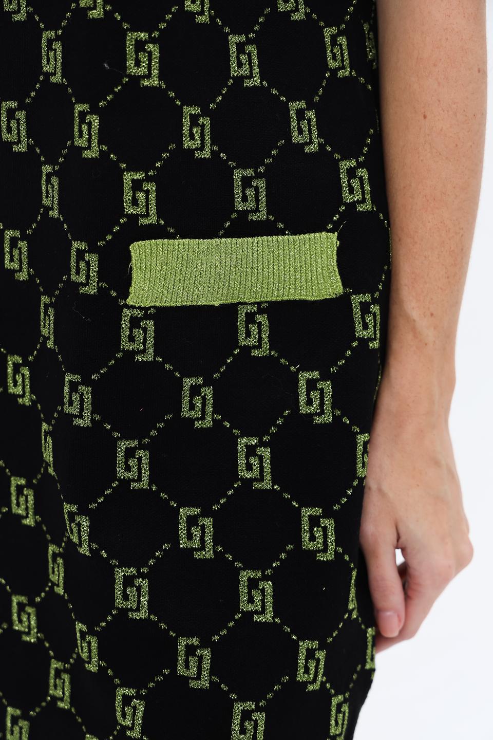 Платье Gaudi с логотипом чёрно-зелёное