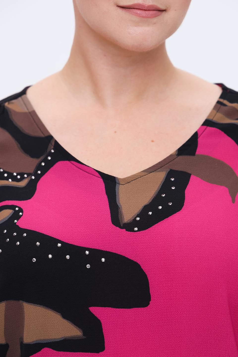 Блуза Samoon с принтом фуксия