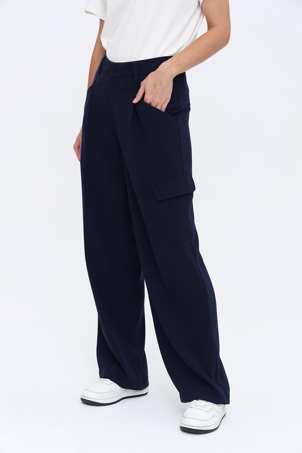 Брюки клёш Oui тёмно-синие