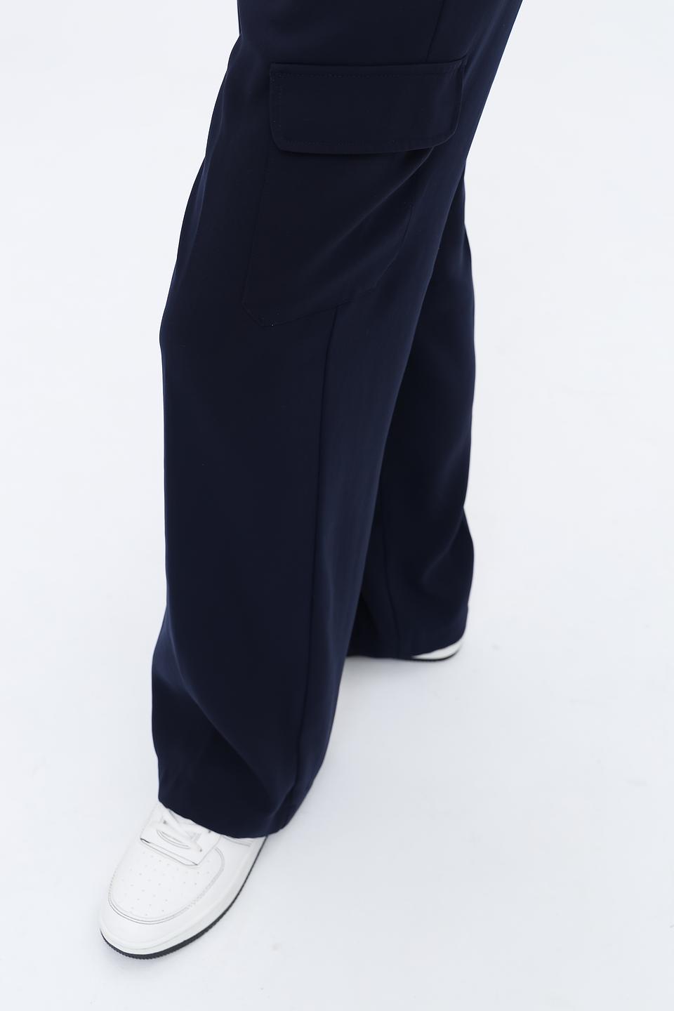 Брюки клёш Oui тёмно-синие