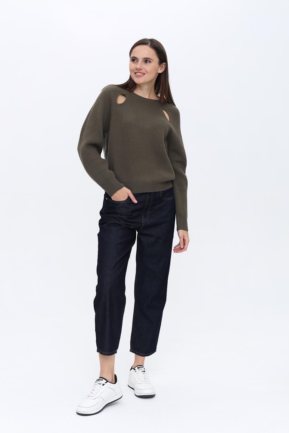 Пуловер Luisa Cerano с вырезами хаки