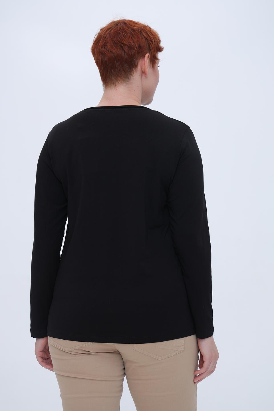 Лонгслив Bianca с принтом чёрный