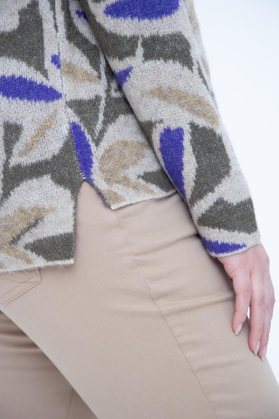 Пуловер Bianca с узором оливковый