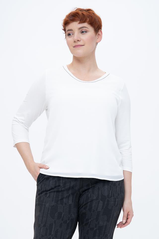 Лонгслив Frank Walder белый с отделкой