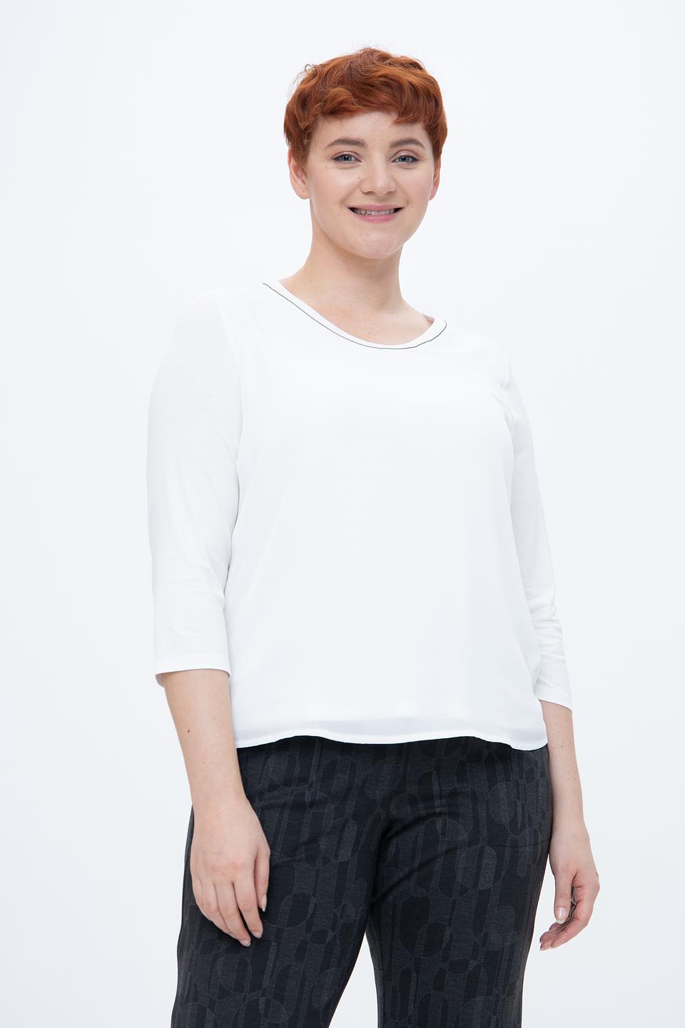 Лонгслив Frank Walder белый с отделкой