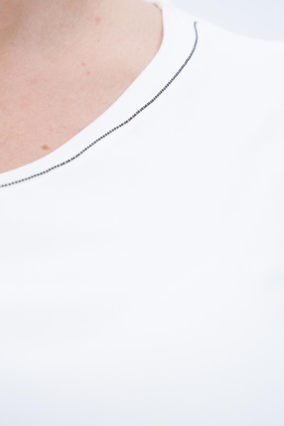 Лонгслив Frank Walder белый с отделкой