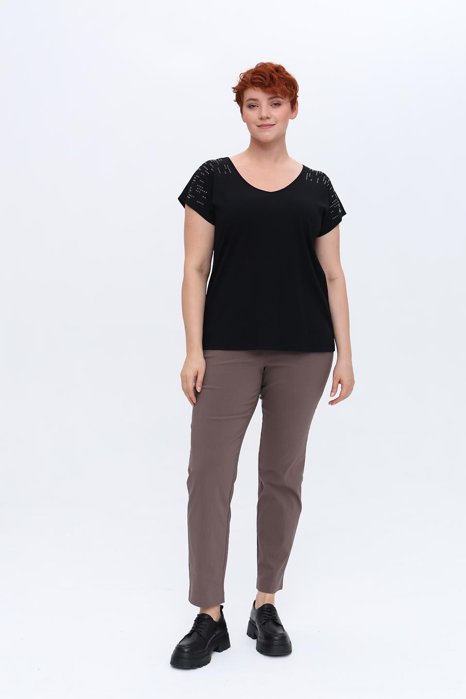 Футболка Via Appia DUE чёрная с декором