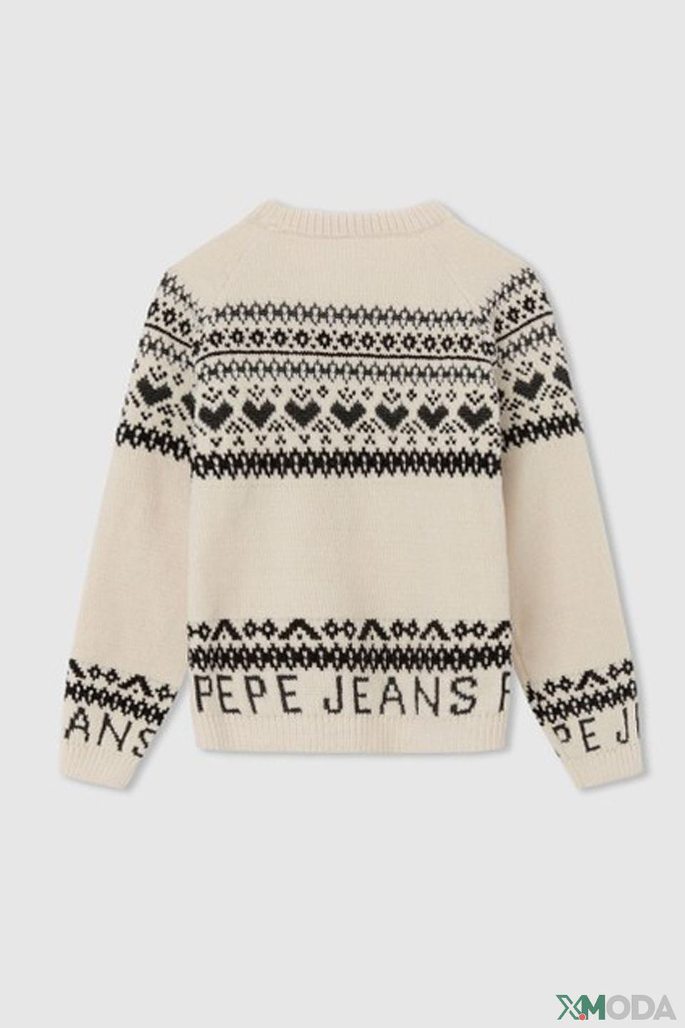 Джемпер Pepe Jeans London дев. с логотипом бежевый