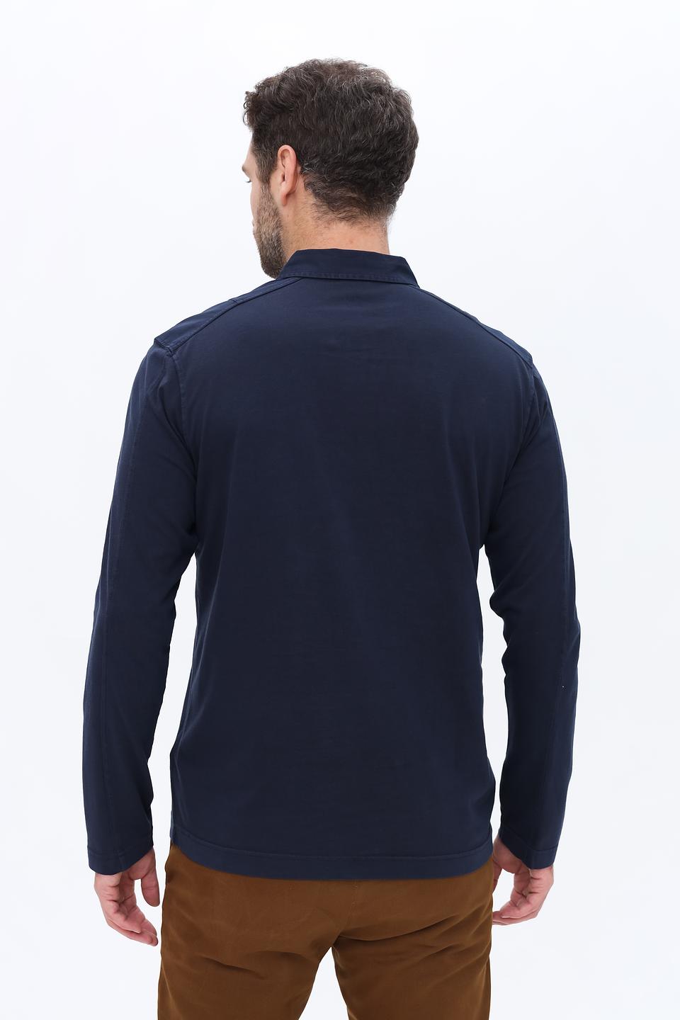 Поло Lerros с принтом темно-синее