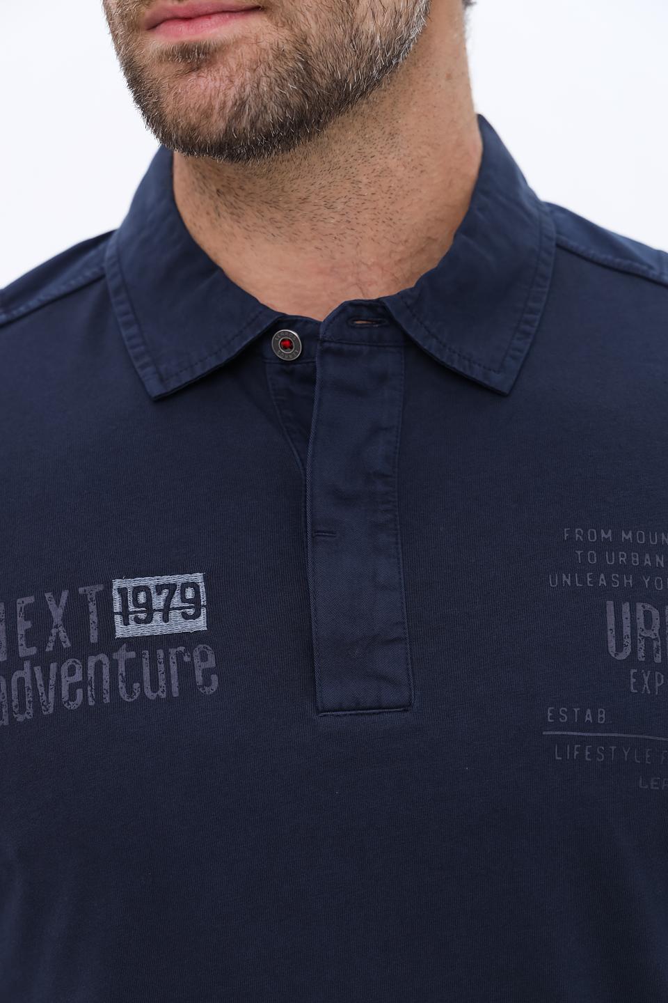 Поло Lerros с принтом темно-синее