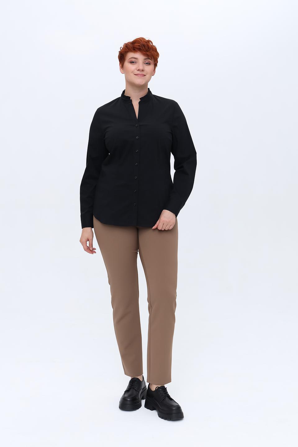 Рубашка Erfo с воротником-стойкой чёрная