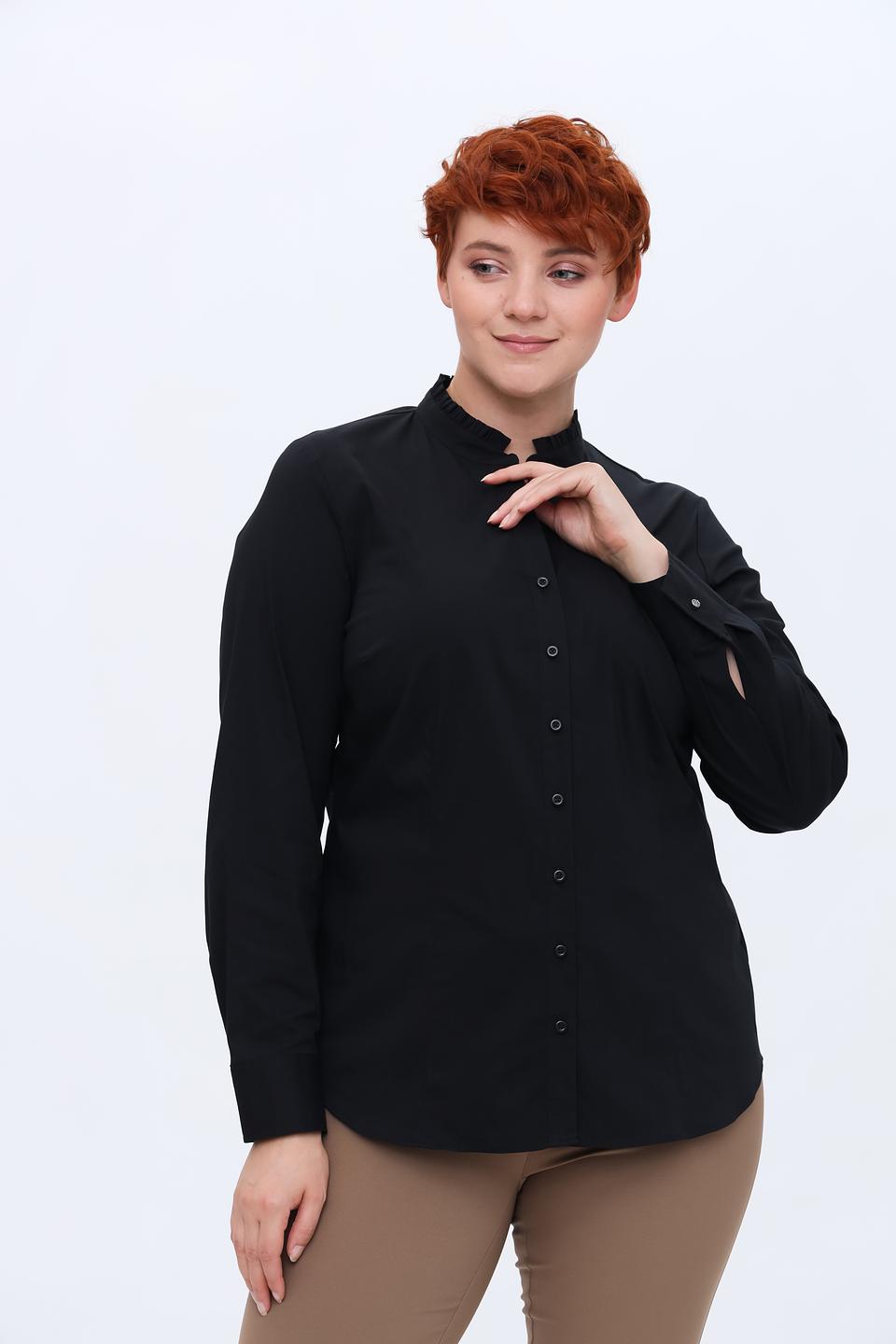 Рубашка Erfo с воротником-стойкой чёрная