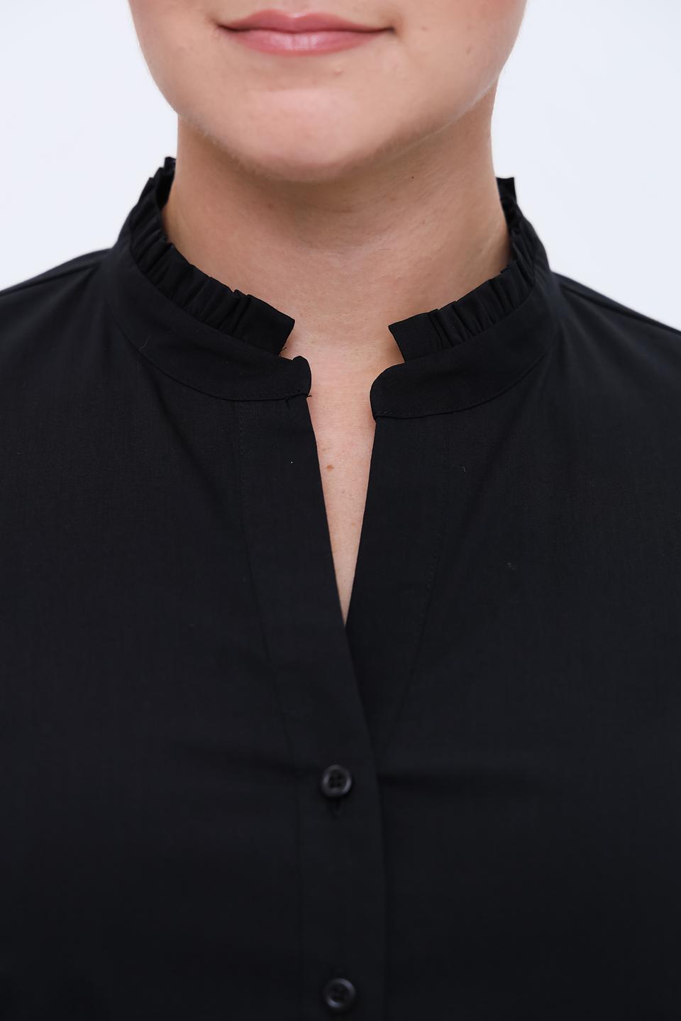 Рубашка Erfo с воротником-стойкой чёрная