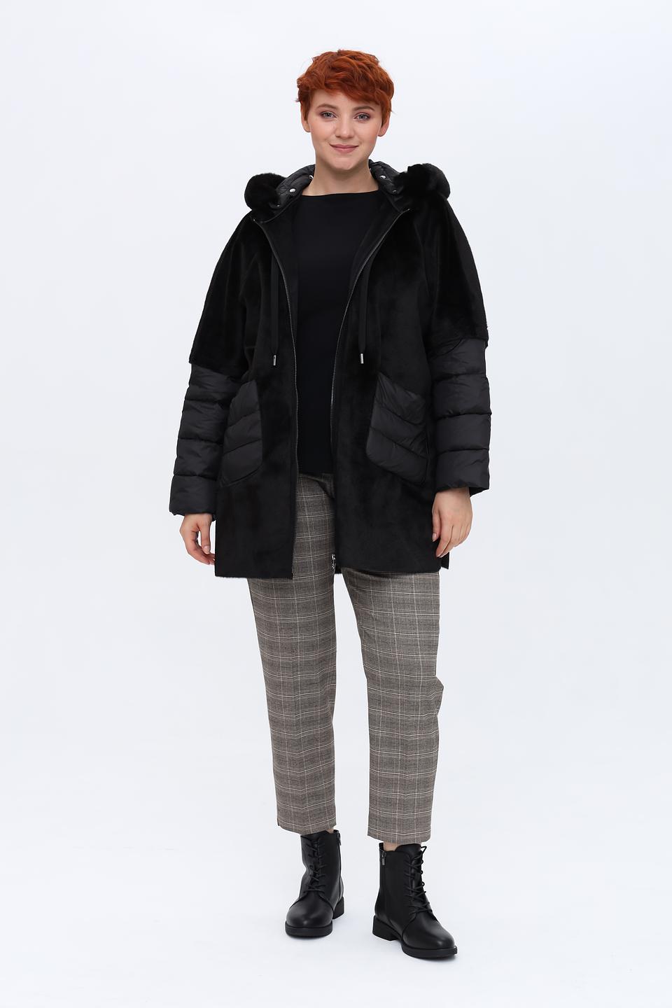 Пальто Milestone стеганые вставки черное