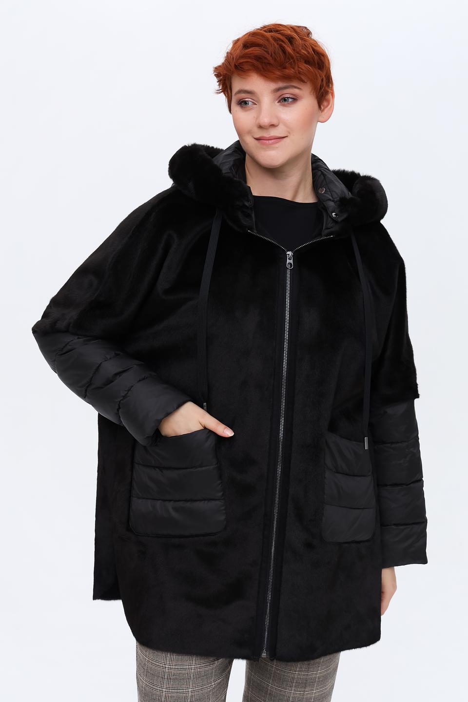 Пальто Milestone стеганые вставки черное