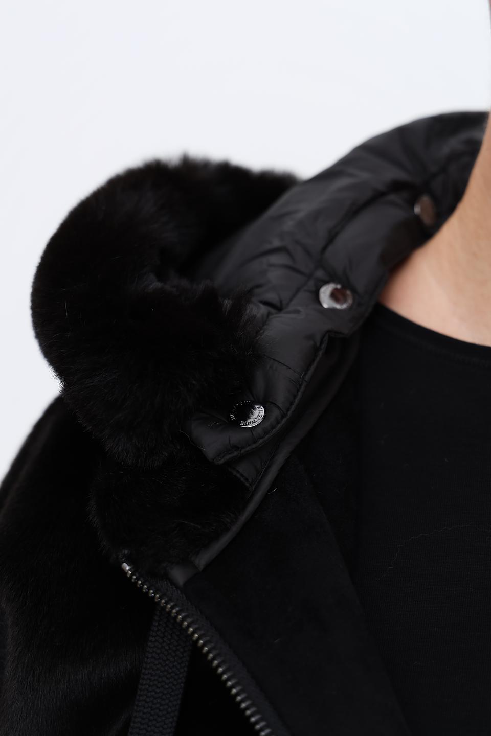 Пальто Milestone стеганые вставки черное