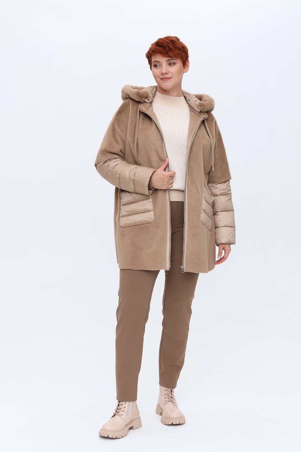 Пальто Milestone стеганый бежевый