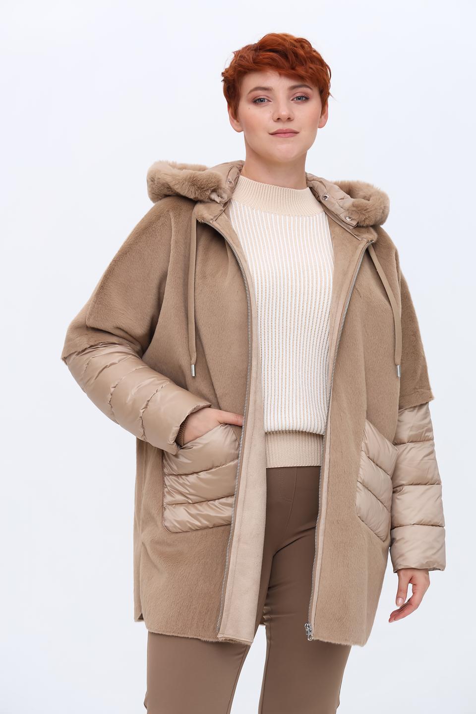 Пальто Milestone стеганый бежевый