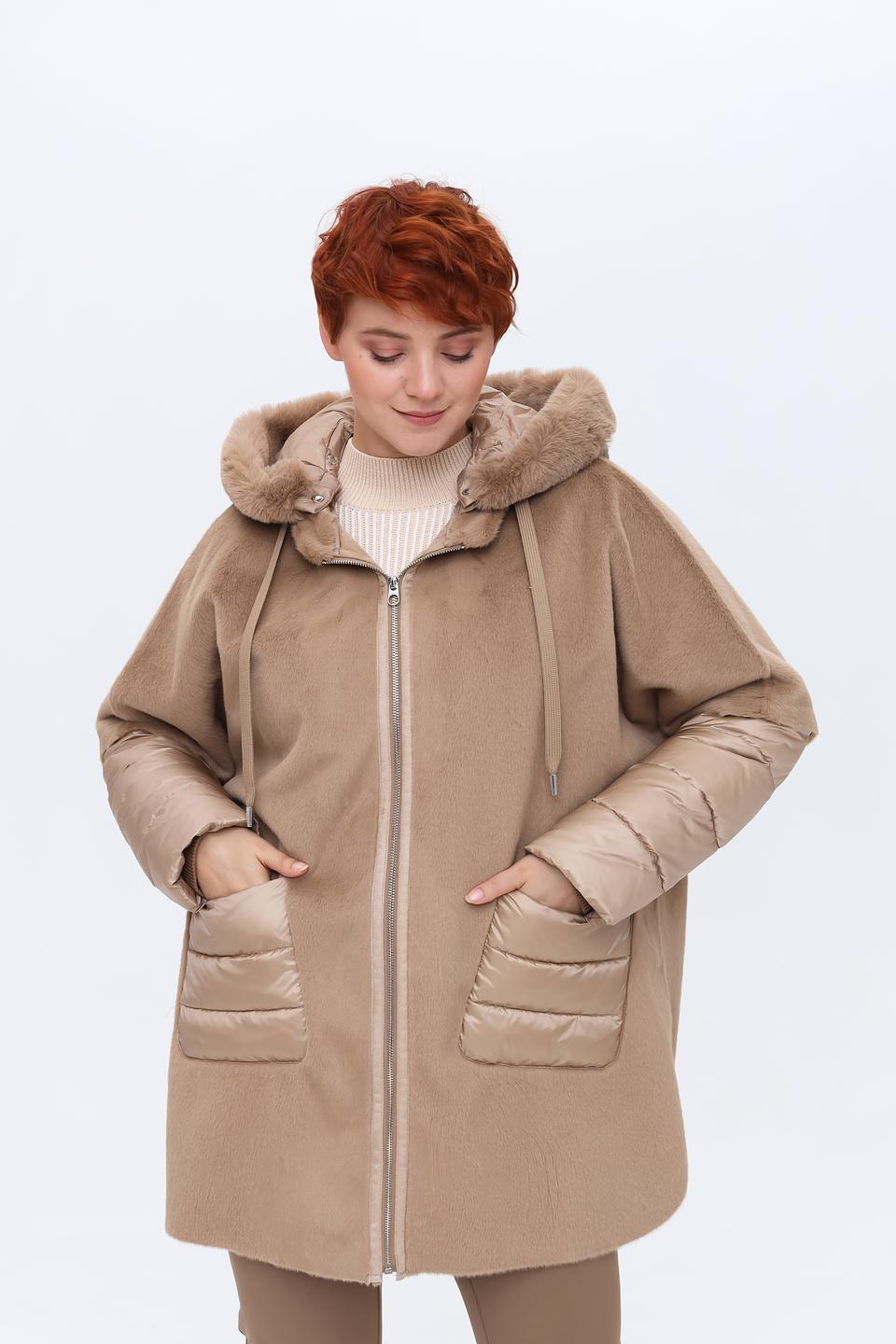 Пальто Milestone стеганый бежевый