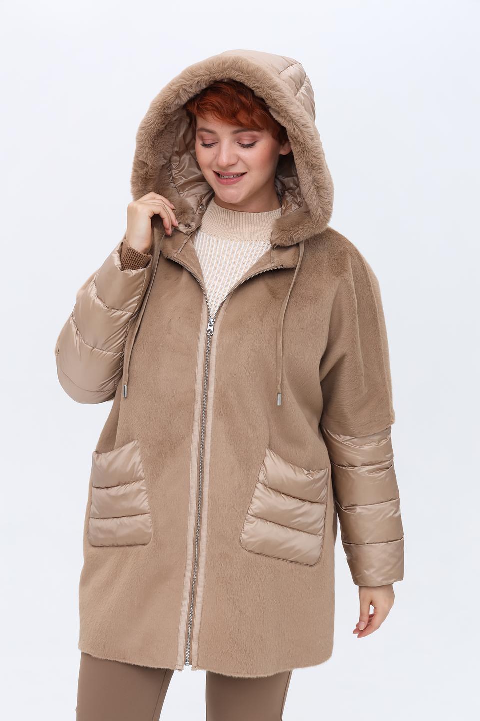 Пальто Milestone стеганый бежевый