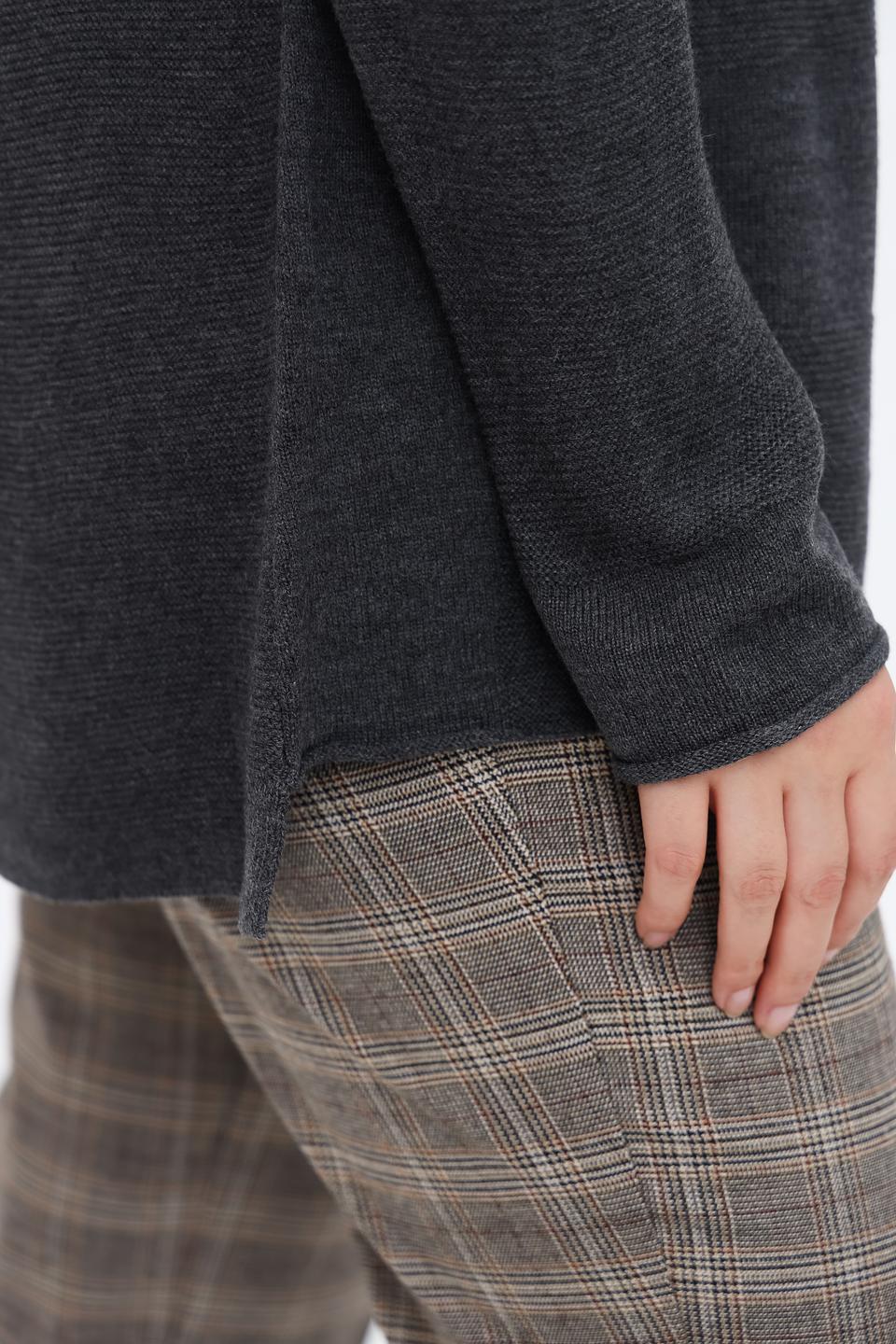 Пуловер Doris Streich с капюшоном серый