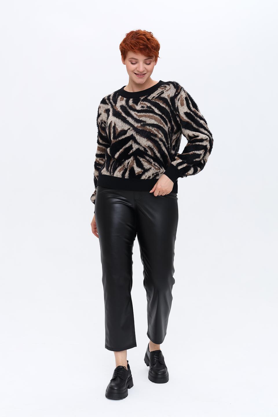 Брюки Taifun из экокожи чёрные