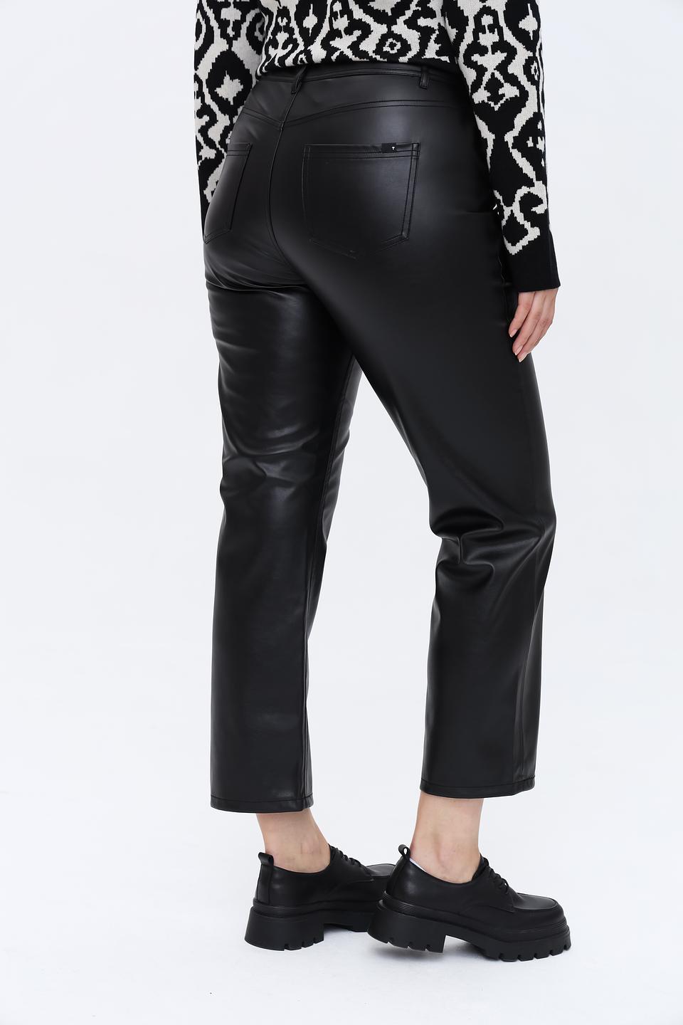 Брюки Taifun из экокожи чёрные