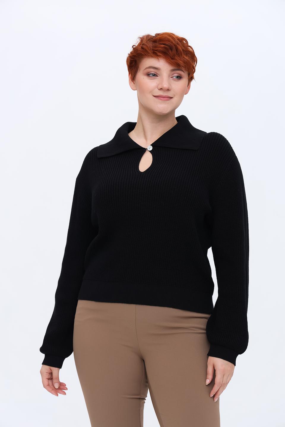 Пуловер Taifun с воротником-стойкой чёрный