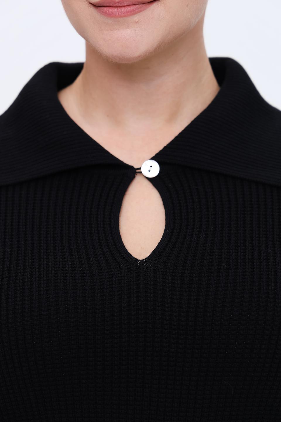 Пуловер Taifun с воротником-стойкой чёрный