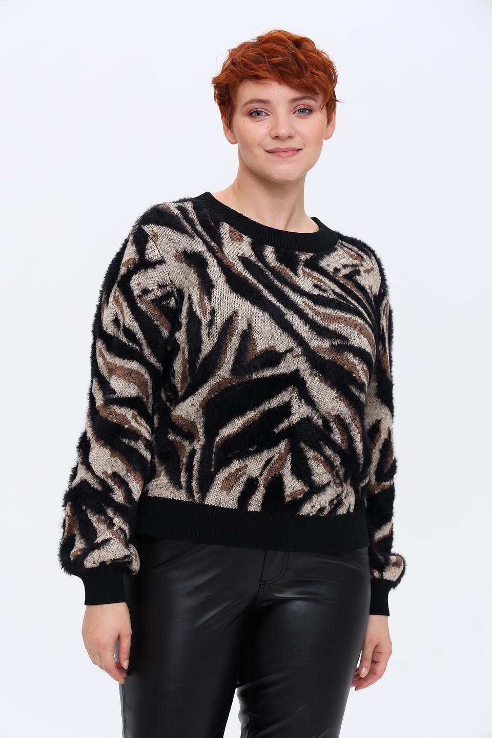Пуловер Taifun с принтом зебра