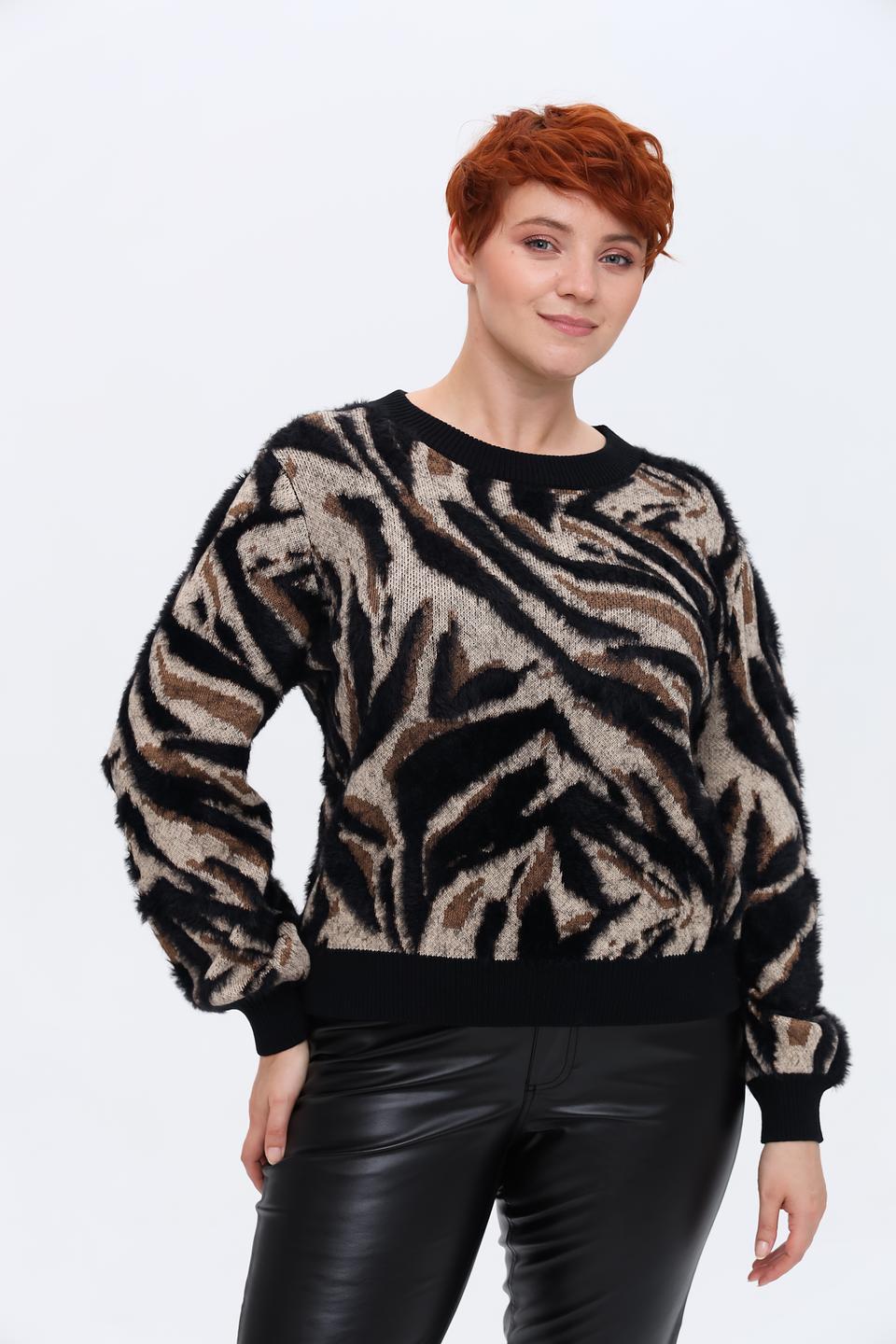 Пуловер Taifun с принтом зебра