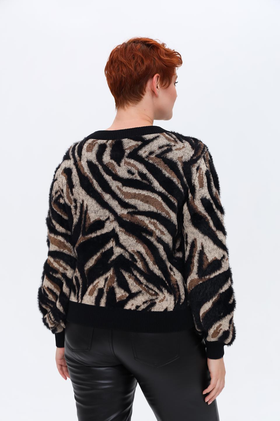 Пуловер Taifun с принтом зебра