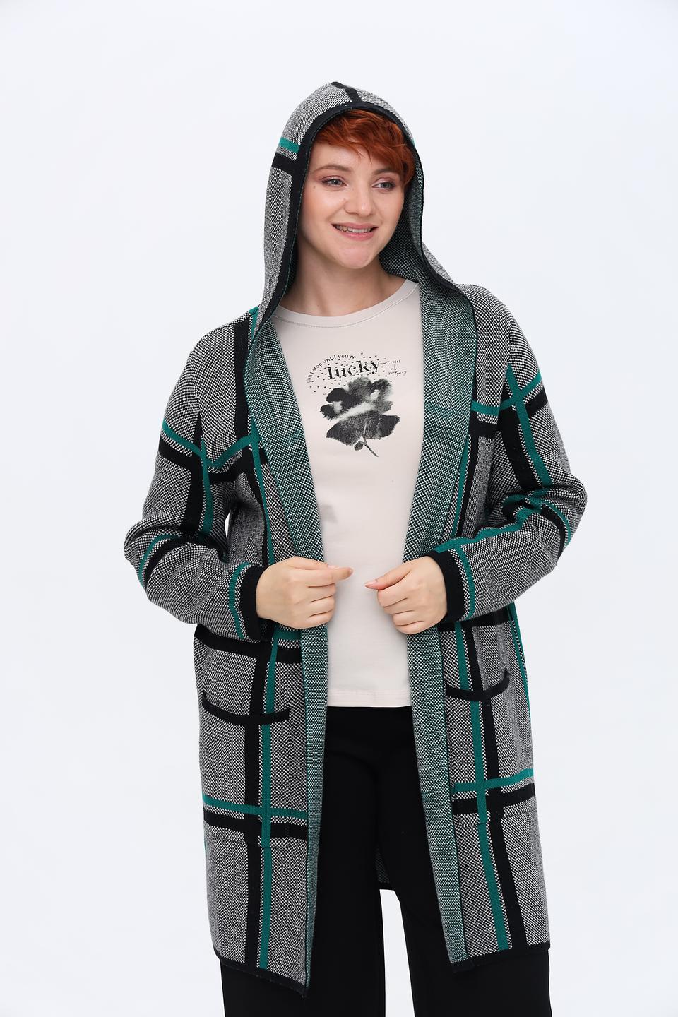 Жакет Via Appia в клетку серый