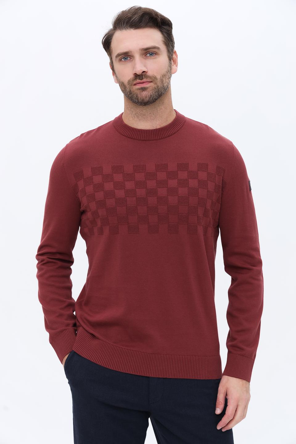 Джемпер Tom Tailor с узором бордовый