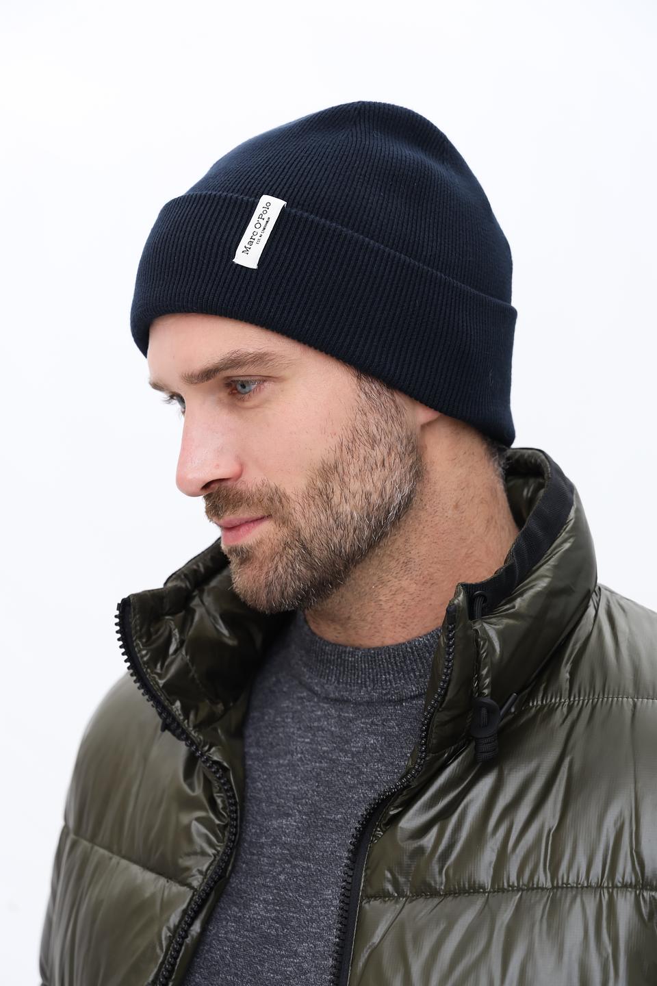 Шапка Marc O Polo вязаная тёмно-синяя