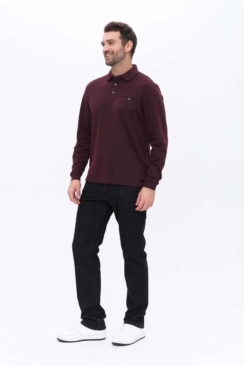 Поло Casa Moda с длинным рукавом бордовый