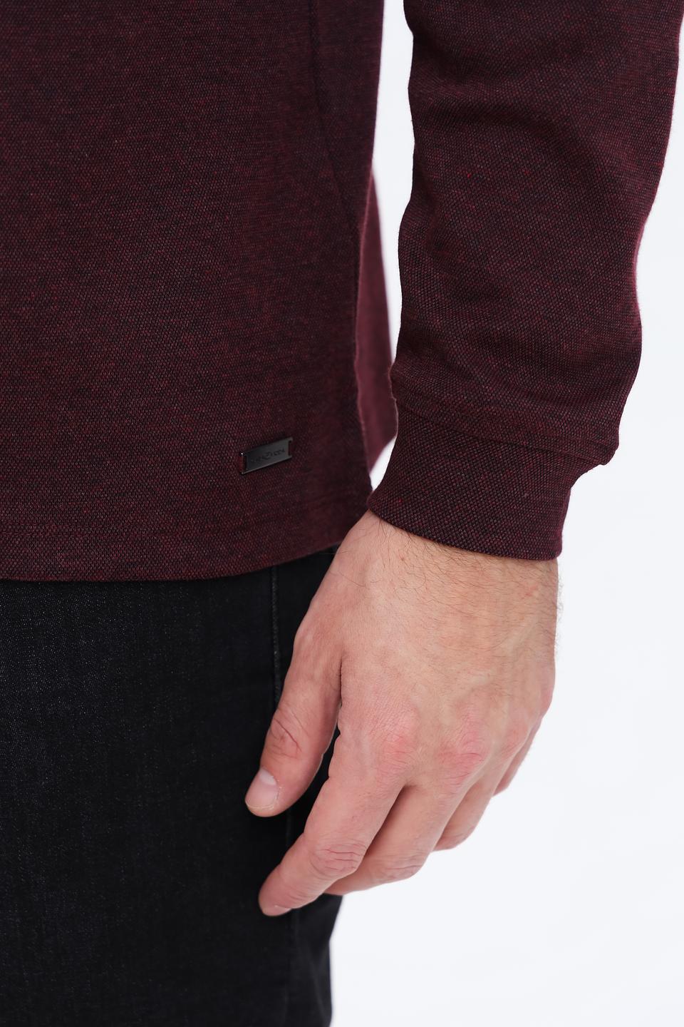 Поло Casa Moda с длинным рукавом бордовый